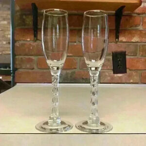2 Vintage Year 2000 Champagne Flutes/Glasses Cristal d'Arques-Durand